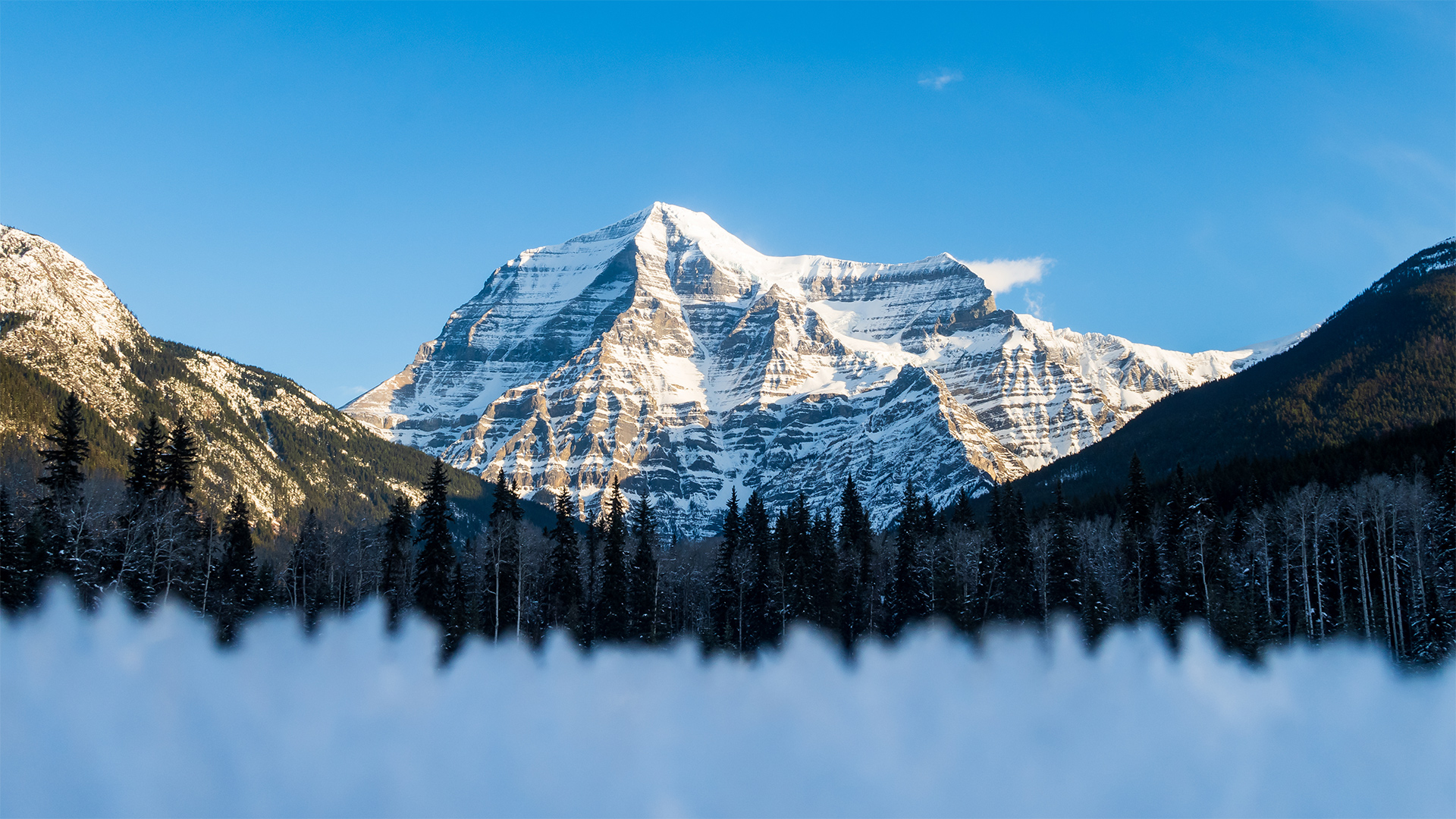 Destinations: Beautiful View of a Mountain in Mount Robson Provincial Park, Canada, North America