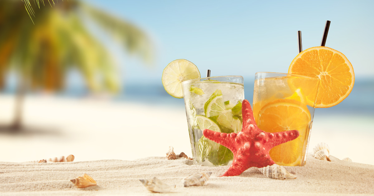 Cocktails on beach
