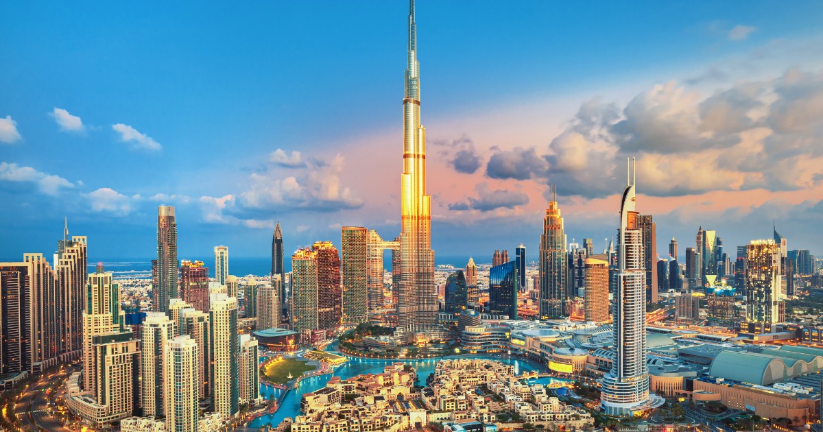 Dubai Architecture - amazing city center skyline with luxury skyscrapers