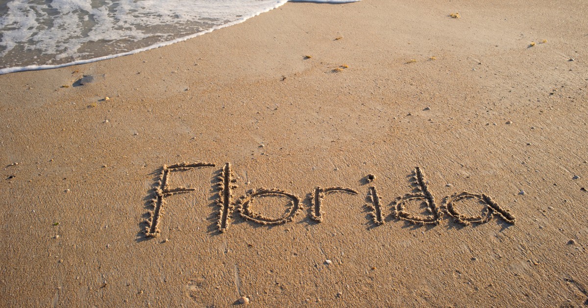 FLORIDA written in the sand