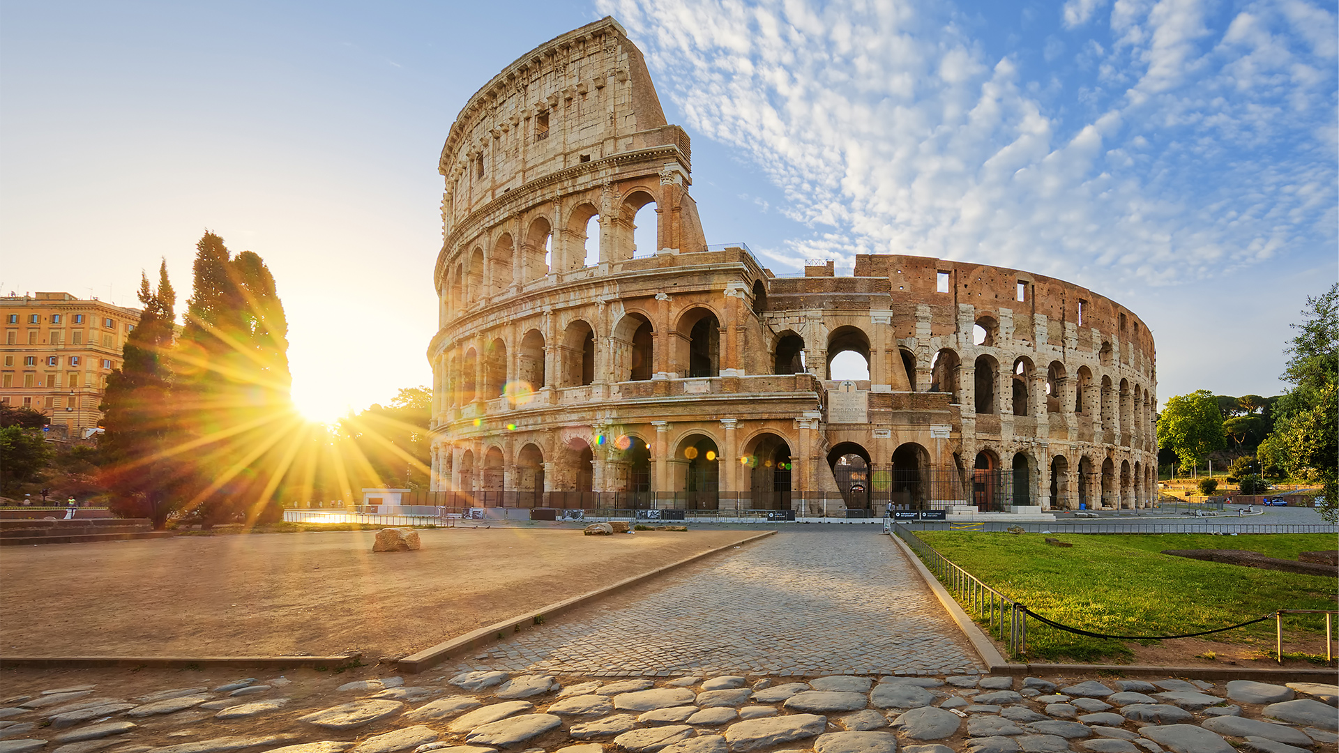 Destinations: Sunrise over the Colosseum in Rome, Italy, Europe