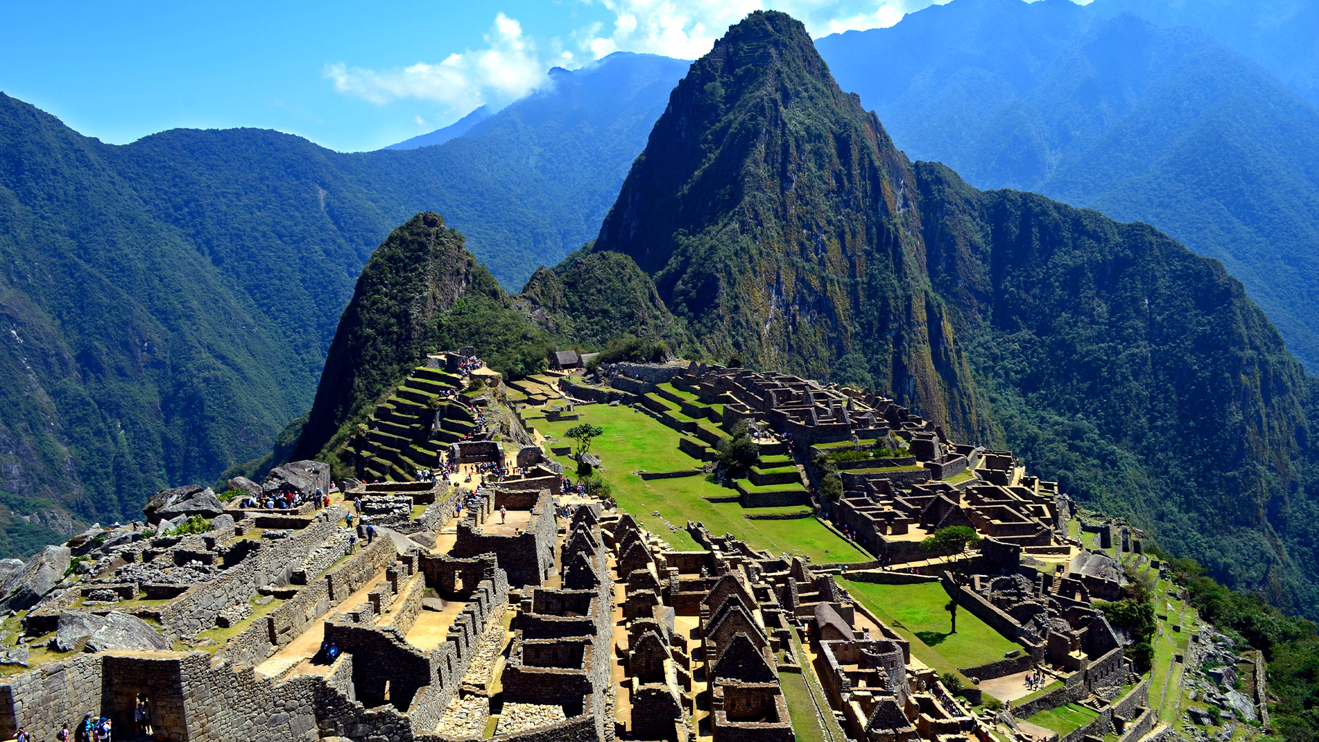 Destinations: Inca ruins of Machu Picchu in Aguas Calientes, Peru, South America