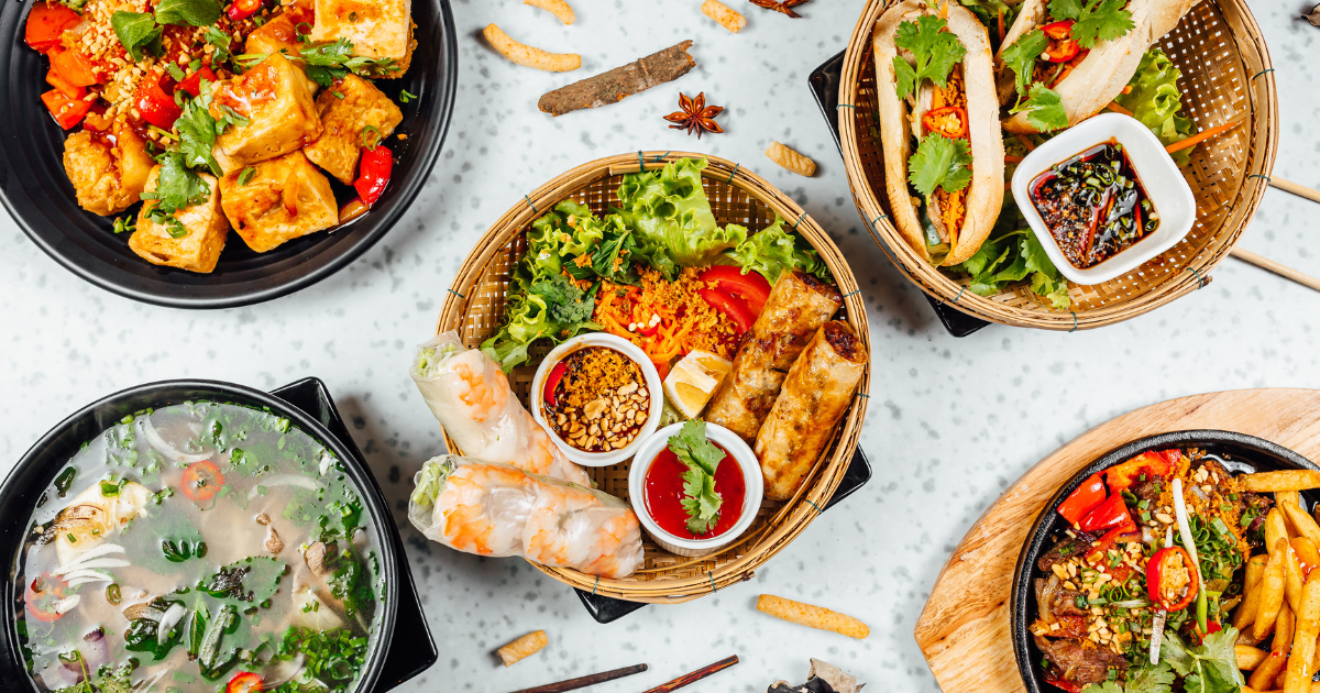 Selection of Vietnamese Food Dishes