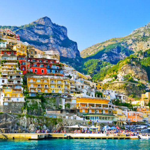 Italy: Positano Village, Along the Amalfi Coast in Summer with Holiday Hamster