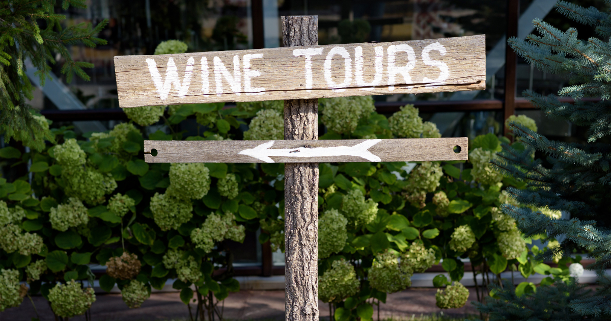 wine tour sign